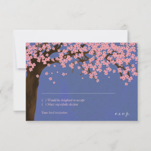 Cherry Blossom / Sakura Watercolor (Natt) RSVP Inbjudningar