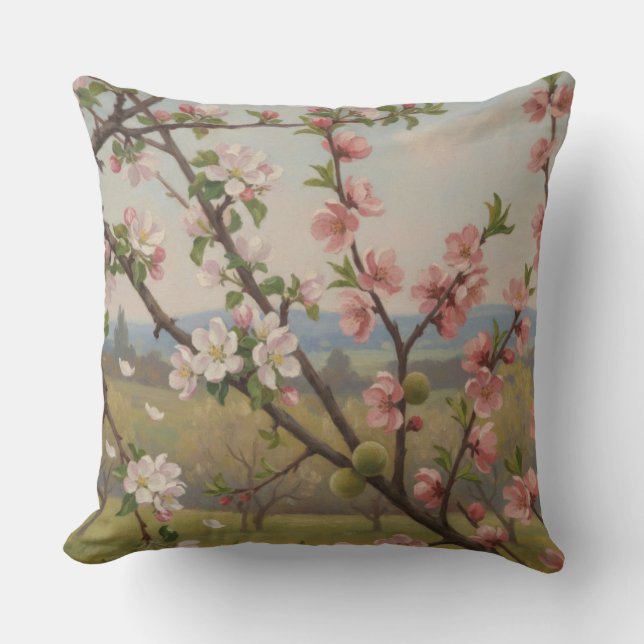 Cherry Blossom Serenity - Botanical Pillow Art Kudde (Framsida)