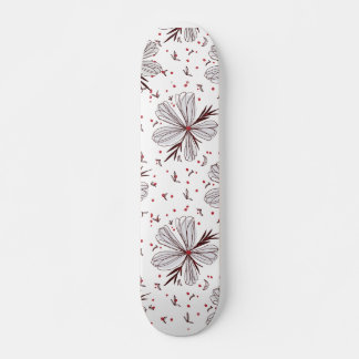 Cherry Blossom Sketch Skateboard – Brun & Tegelröd