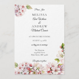 Cherry Blossom Spring Wedding Invitation Inbjudningar