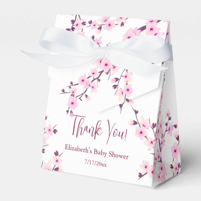 Cherry Blossom Thank You Baby Shower  Presentaskar (Framsidan Sidan)