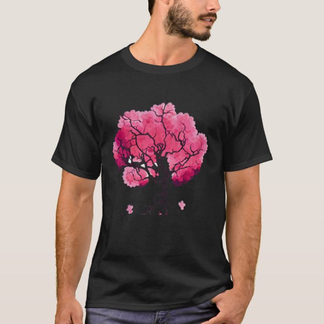 Cherry Blossom  Tree of Life T Shirt (Framsida)