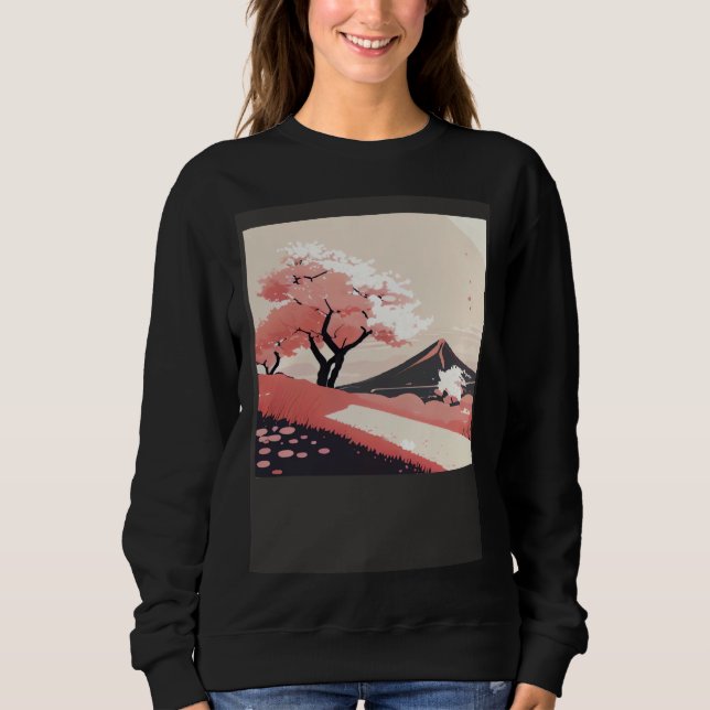 Cherry Blossom trees pink shades of countryside hi T Shirt (Framsida)