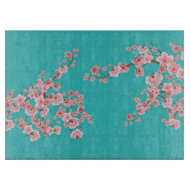 Cherry Blossom Watercolor Cutting Board  (Framsidan)