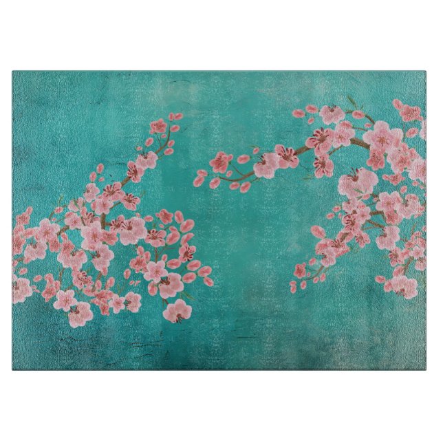 Cherry Blossom Watercolor Cutting Board  (Framsidan)