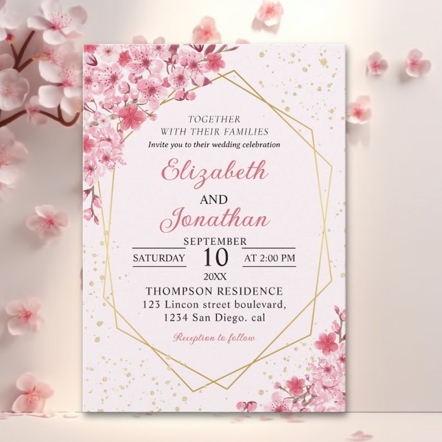 Cherry Blossom Wedding – Sakura Floral Wedding Inbjudningar (Skapare uppladdad)