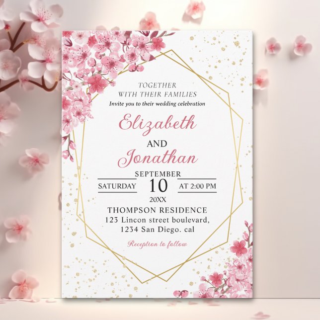 Cherry Blossom Wedding – Sakura Floral Wedding Inbjudningar (Skapare uppladdad)