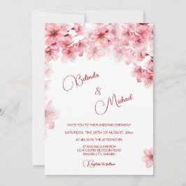  Cherry Blossom White  Wedding Inbjudningar