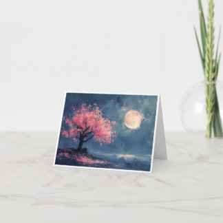 Cherry Blossoms at Nightfall Note Cards Tack Kort