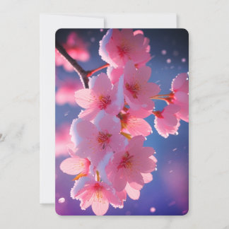 Cherry Blossoms in Snow Save the Date Card - Winte Inbjudningar