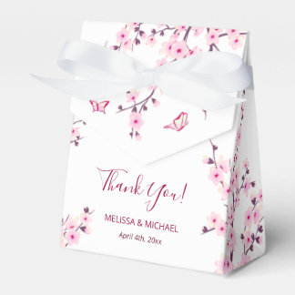 Cherry Blossoms Pink White Custom Wedding Presentaskar