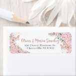 Cherry Blossoms Rose Gold Butterflies Quinceanera Returadress Etikett<br><div class="desc">Coordinate your party with these elegant personalized Cherry Blossoms Return Address Labels. Personalize them easily and quickly, simply click the customize it further button to edit the texts, change fonts and fonts colors. Featuring beautiful watercolor cherry blossoms flowers, rose gold butterflies and a rose gold geometric frame. Matching items available...</div>