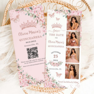 Cherry Blossoms Rose Gold Fotoautomat Quinceanera Spara Datumet