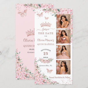 Cherry Blossoms Rose Gold Fotoautomat Quinceanera Spara Datumet