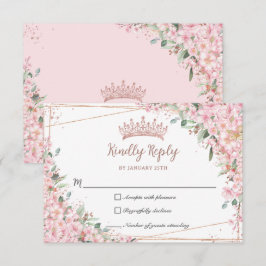 Cherry Blossoms Rose Gold Sweet 16 Quinceañera XV OSA Kort