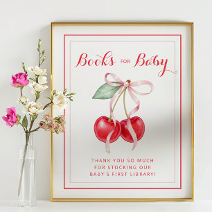 Cherry Bokar for Baby Shower Sign Poster