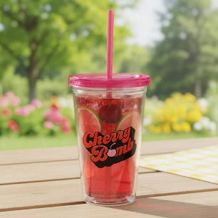 Cherry Bomb Acrylic Tumbler Take Away Mugg