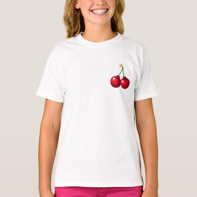 Cherry Bomb Tändrörsdesign Barn T Shirt (Framsida)