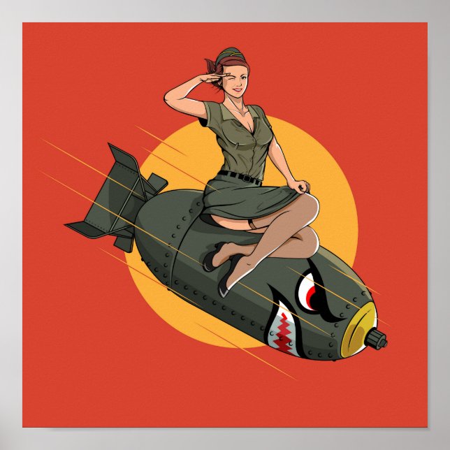 Cherry Bomb WW2 Pin Up Girl Poster (Framsidan)