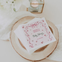 Cherry Bow Baby Shower Pappersservett