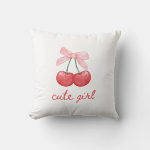 Cherry Bow Cute Girl Design Kudde