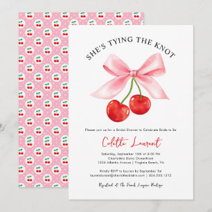 Cherry Bow-Gifter sig Möhippa Inbjudningar