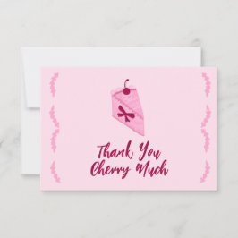 Cherry Cake Rosa Rynkad Bröllopsdusch  Tack Kort