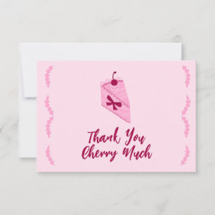 Cherry Cake Rosa Rynkad Bröllopsdusch  Tack Kort