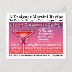Cherry Cheesecake Martini Recipe Postcard Vykort