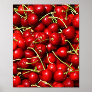 Cherry Cherries Red Poster