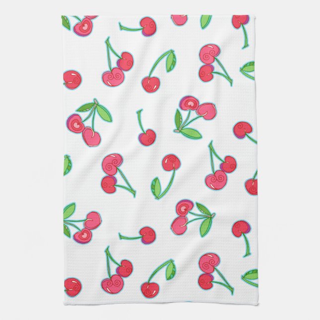 Cherry Cherry Kitchen Towel 16 x 24 tum Kökshandduk (Vertikal)