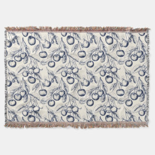 Cherry Chinoiserie Elegant Blommigt Blanket decor Filt
