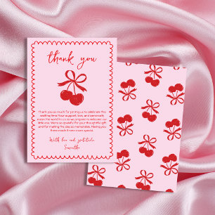 Cherry Coquette Hand plockade Flicka Shower Tack Kort