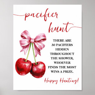 Cherry Coquette Nappar Hunt Baby Shower Game Poster