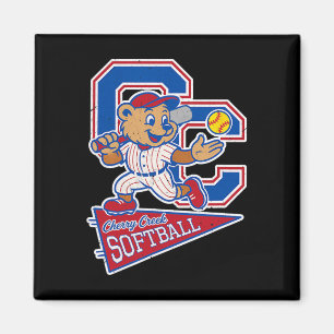 Cherry Creek High School Softboll Med Maskot  Magnet
