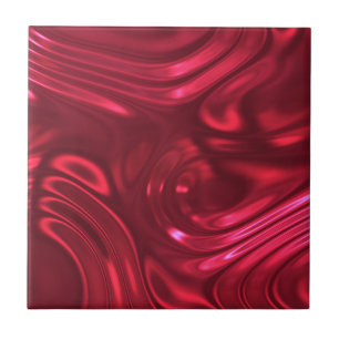 Cherry Crimson Red Swirl Kakelplatta