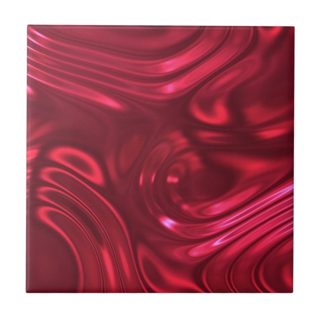 Cherry Crimson Red Swirl Kakelplatta (Framsidan)