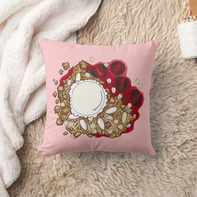 Cherry Crumble Cobbler Dessert Ice Cream Food Kudde (Filt)