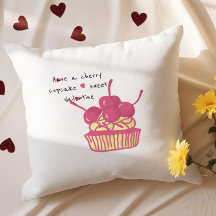 Cherry Cupcake Valentine – Hand-Drawn Dessert