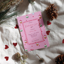 Cherry Cupcakes & Love Hearts – Valentine Dessert Inbjudningar