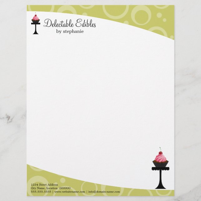 Cherry Cupkaka Bakery Business Letterhead Brevhuvud (Framsida)