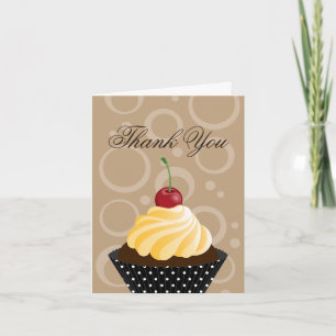 Cherry Cupkaka Bakery Tack Cards Kort
