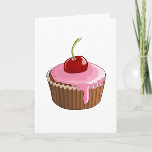 Cherry Cupkaka Greeting Cards Kort