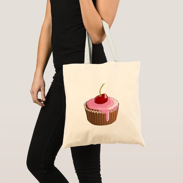 Cherry Cuptårte Tote Bag Tygkasse (Skapare uppladdad)