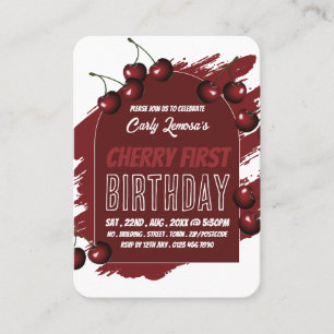 Cherry Design Berry First Birthday Handout Biljett
