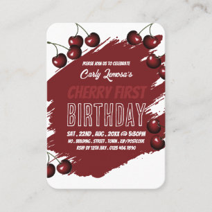 Cherry Design Berry First Birthday Handout Biljett