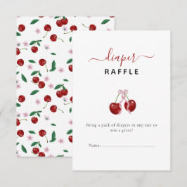Cherry Diaper Raffle Baby Shower Rosa Bow Girl