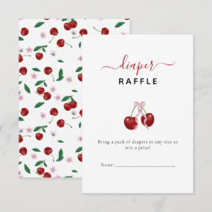 Cherry Diaper Raffle Baby Shower Rosa Bow Girl