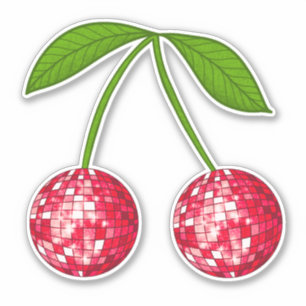 Cherry Disco Boll Klistermärken