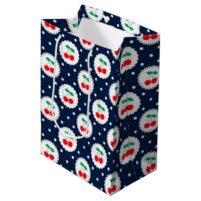 Cherry Dot Mönster - Retro Fruit Gift & Decor (Framsidan Vinklad)